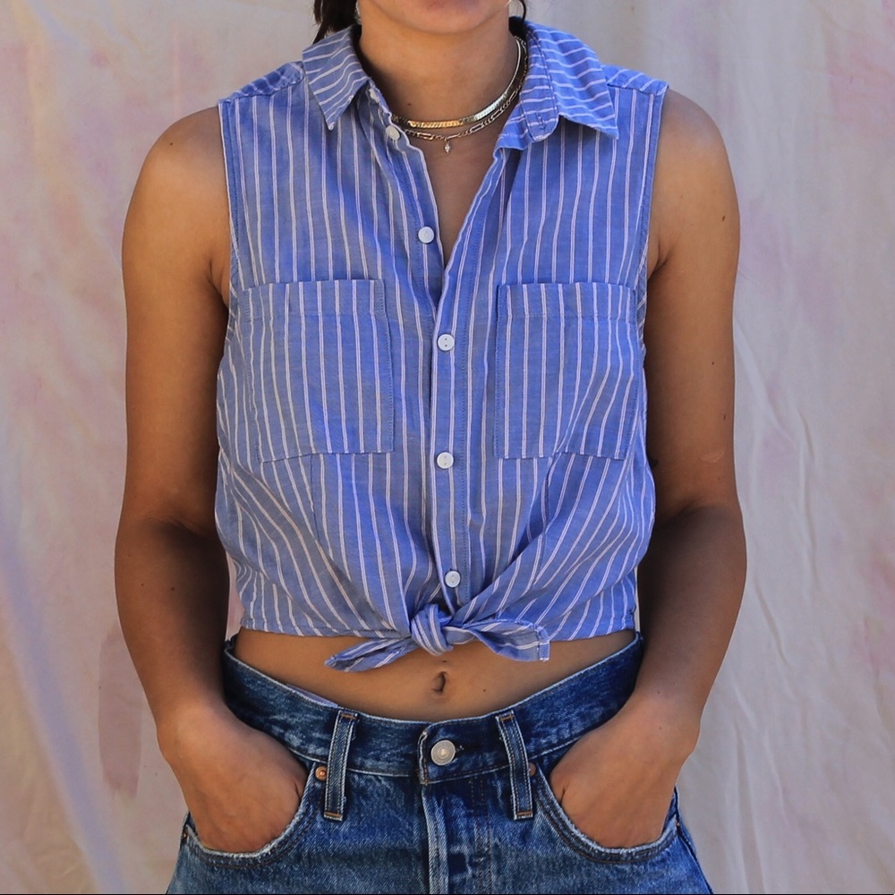 ❌SOLD❌ Blue Striped Blouse